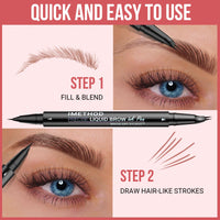 iMethod Curved Eyebrow Pen - Eyebrow Pencil, Brow Pencil 2-in-1 Dual-Ended Microblading Eyebrow Pen