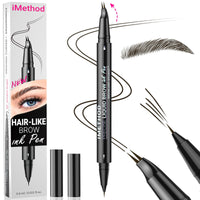 iMethod Curved Eyebrow Pen - Eyebrow Pencil, Brow Pencil 2-in-1 Dual-Ended Microblading Eyebrow Pen