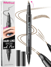iMethod Curved Eyebrow Pen - Eyebrow Pencil, Brow Pencil 2-in-1 Dual-Ended Microblading Eyebrow Pen