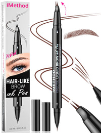 iMethod Curved Eyebrow Pen - Eyebrow Pencil, Brow Pencil 2-in-1 Dual-Ended Microblading Eyebrow Pen