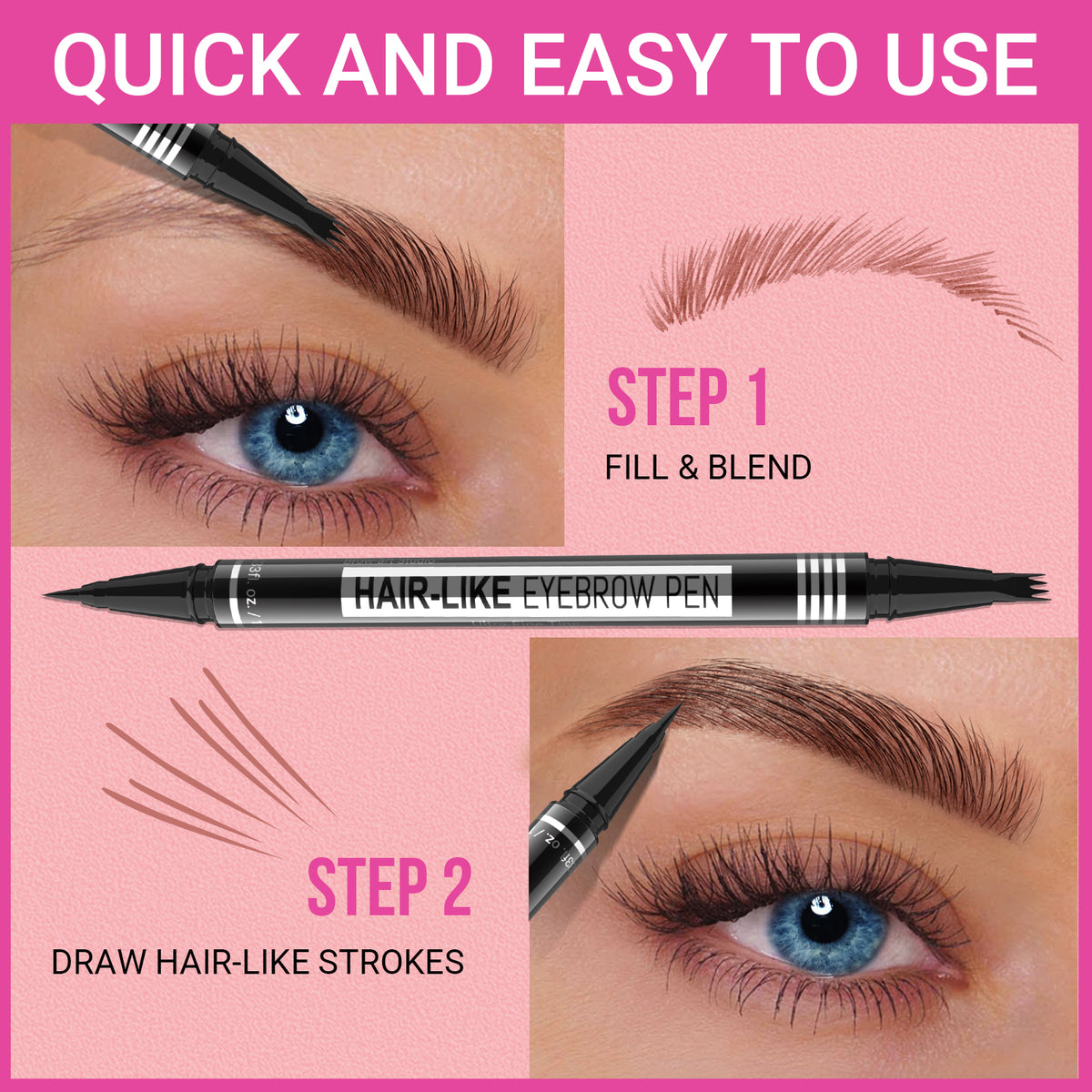 iMethod Eyebrow Pen - Eyebrow Pencil Magical 2-in-1 Eye Brow Pencils for Women