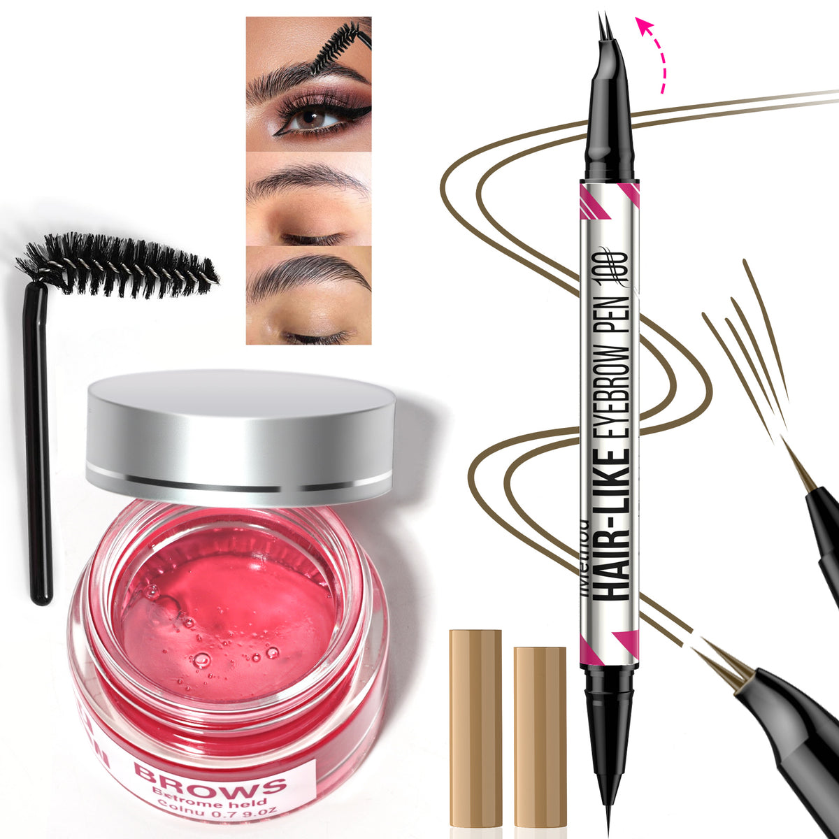 iMethod  2-in-1 Curved Eyebrow Pen & Brow Gel Lock Set