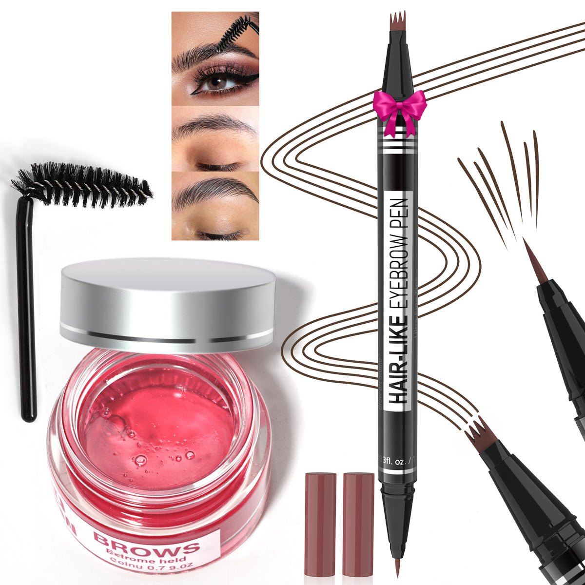 iMethod  2-in-1 Hair-Like Eyebrow Pen & Brow Gel Lock Set