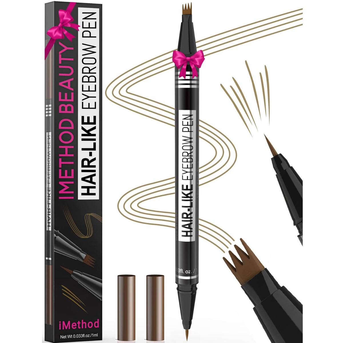 iMethod 2-in-1 Hair-Like Eyebrow Pen for Microblading Brows Light Brown