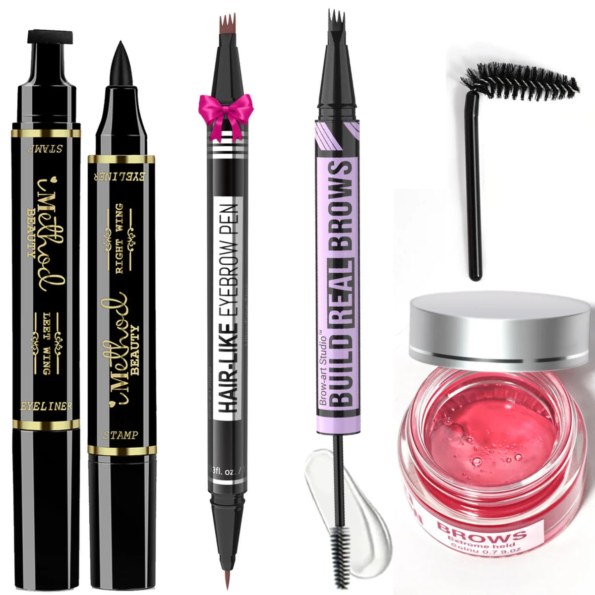 iMethod Complete Brow, Liner & Lip Set: All-in-one beauty kit for defined brows, perfect eyeliner wings, and pigmented lips