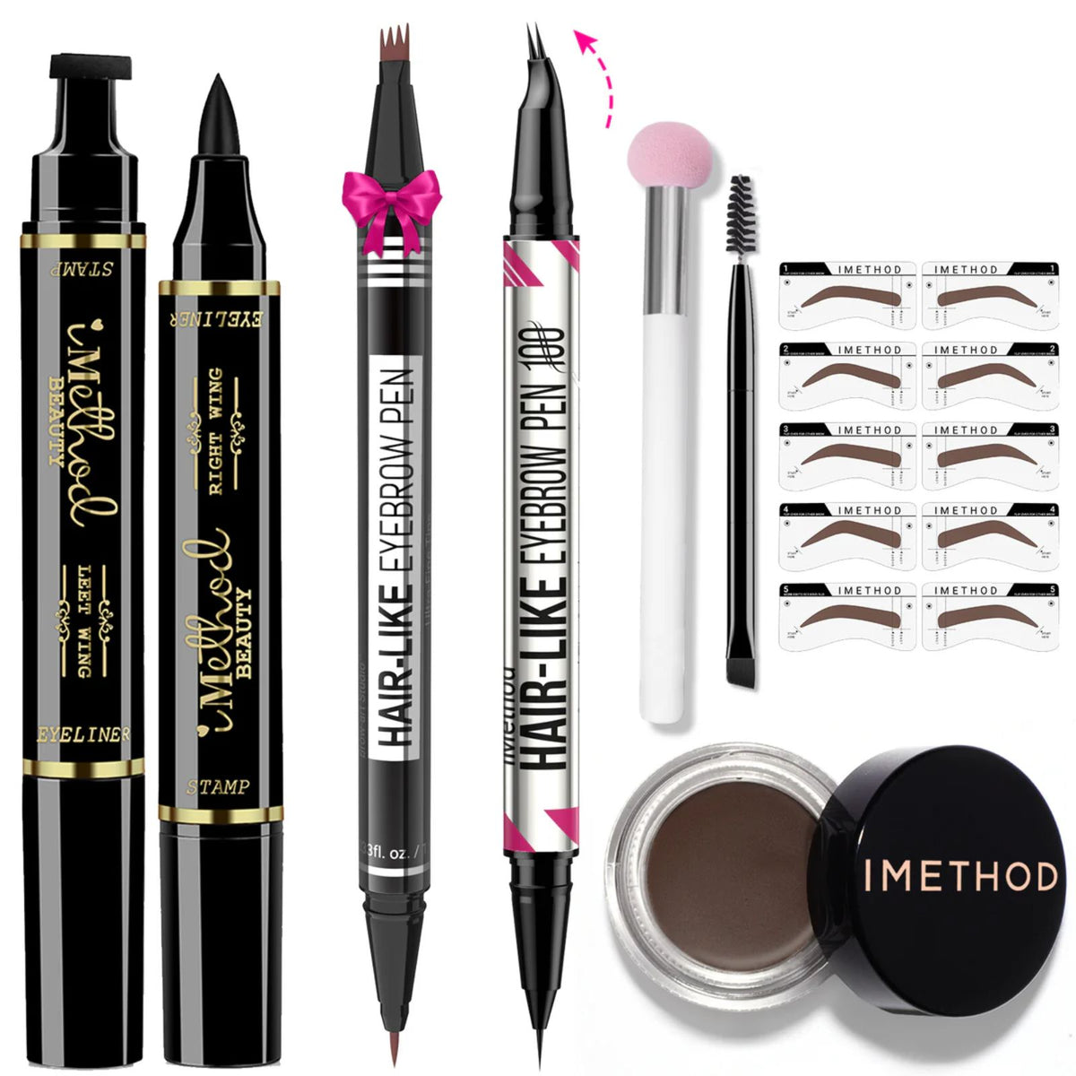 iMethod Complete Brow & Liner Studio Master Kit: 4-in-1 Brow and Eyeliner Set, Perfect for Fuller, Defined, and Lasting Brows
