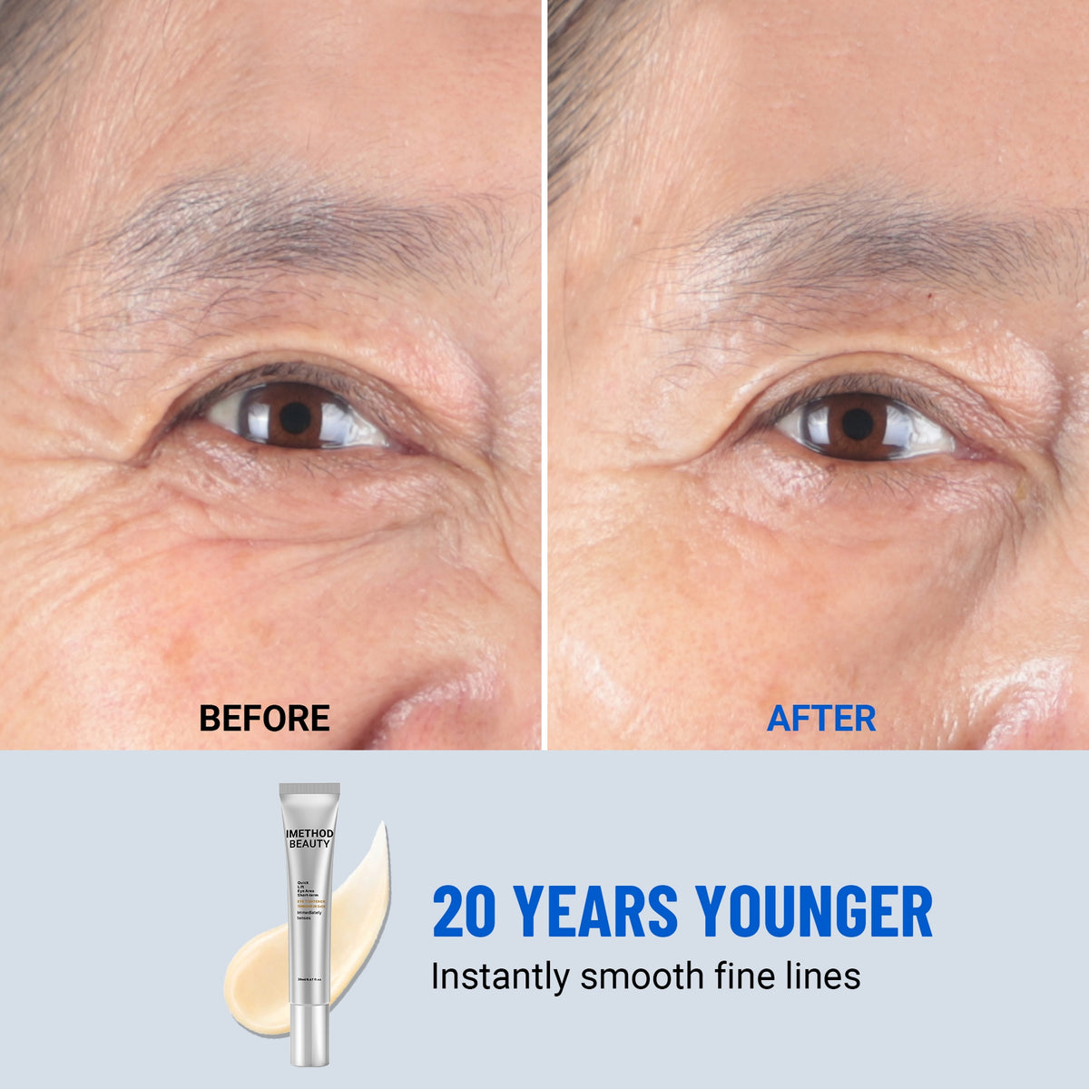 iMethod Perfection Eye Tightener - Temporary Eye Tightener Cream, Under Eye Cream, Instant Firming Formula for Fine Lines & Wrinkles, 20ml