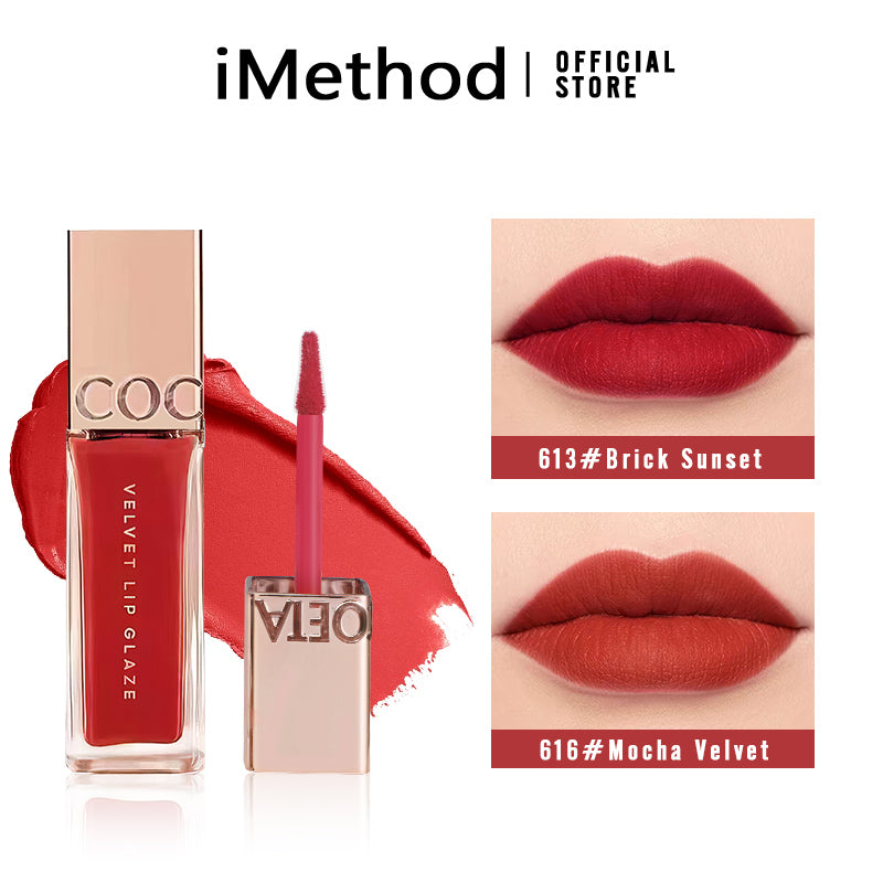 iMethod Velvet Lip Glaze Soft Matte Liquid Lipstick Intense Color Smudge-Proof & Waterproof Comfortable Hydrating Shea Butter Vegan Gloss Lipgloss (Copy)
