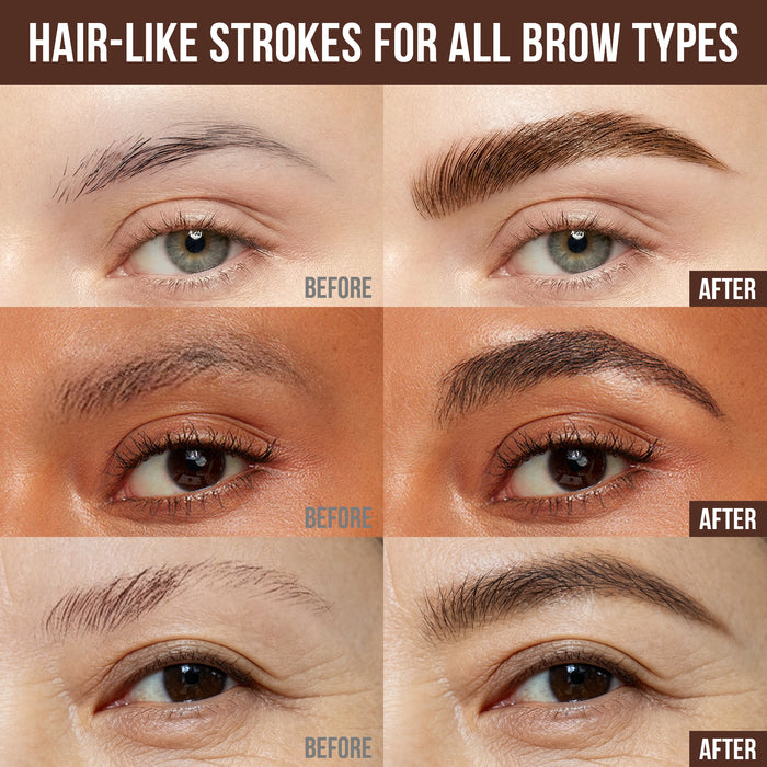 iMethod 6D Hair-Like Finish Multi-Use Unisex 2-in-1 Brows & Beard Pen, Waterproof Wear, Smudge-Proof, 3ML Long-Lasting Ink for Natural Fuller Look