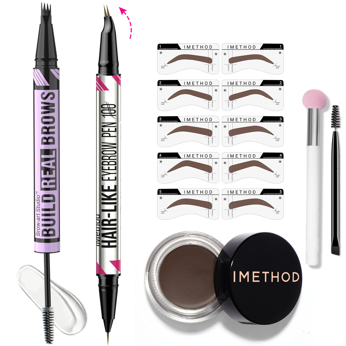 iMethod 2-in-1 Eyebrow Pen & Stamp Stencil Kit