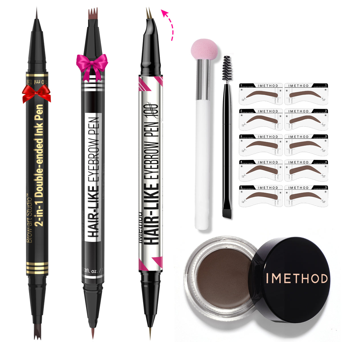 iMethod Best-Sellers Eyebrow Stamp Stencil Kit & Eyebrow Pen Set