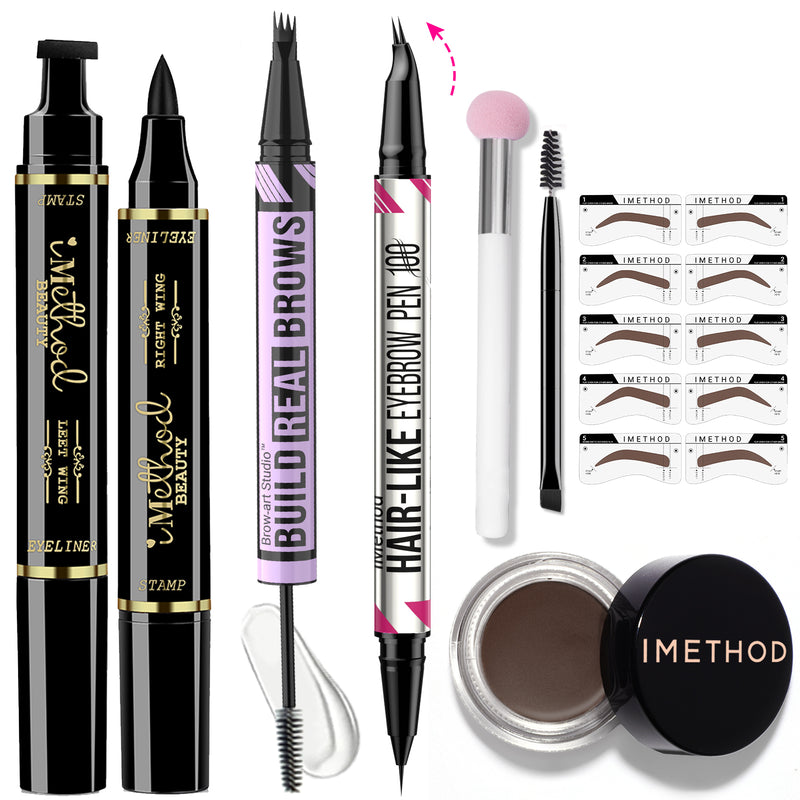 iMethod Complete Brow & Liner Studio Master Kit: 4-in-1 Brow and Eyeliner Set, Perfect for Fuller, Defined, and Lasting Brows