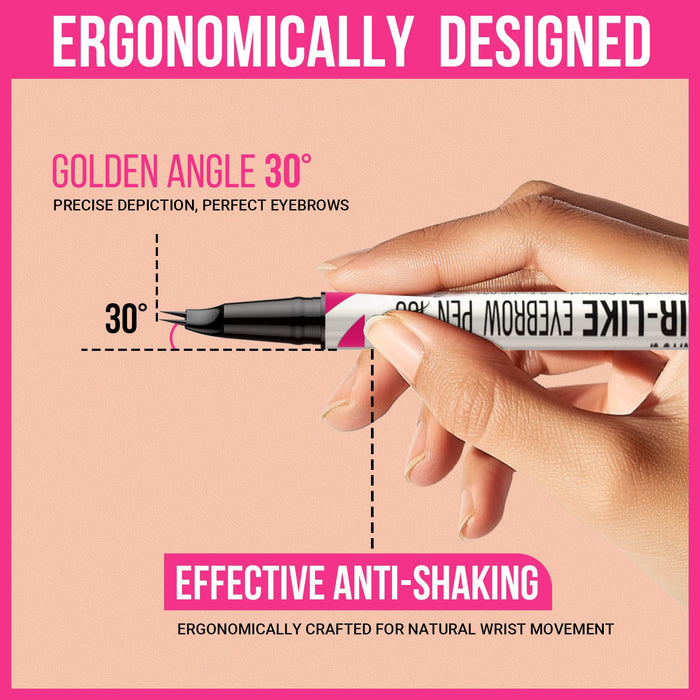 iMethod Curved Eyebrow Pen - Eyebrow Pencil 2-in-1 Dual-Ended Eyebrow Pen with Curved Tip and Precise Brush-Tip