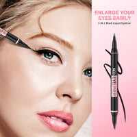 iMethod Liquid Eyeliner - Waterproof Eyeliner 2-in-1 Dual-Ended Eye Liner with Precise Brush-Tip and Thick Tip, Black Liquid Liner Pen, Matte Finish, Long Lasting, Smudge-proof, Transfer-proof